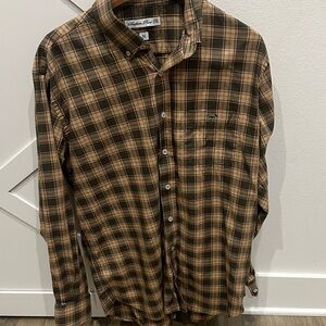 Calvin Klein Men's Brown Plaid Button-Down Shirt